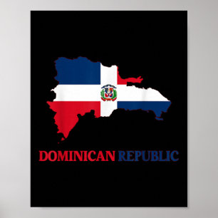 Affiche République Dominicaine Drapeau Voyage Souvenir dom