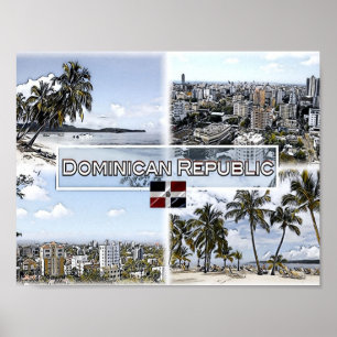 Affiche République Dominicaine - Mosaic -