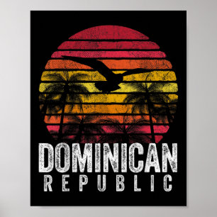 Affiche République Dominicaine Vintage Ile Rétro Hommes Fe