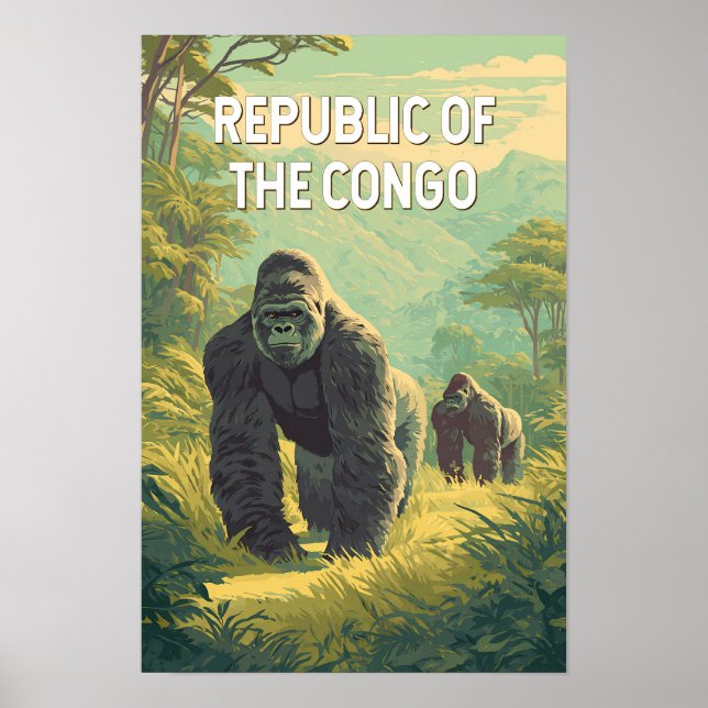 Affiche République du Congo Illustration Voyage Art (Devant)