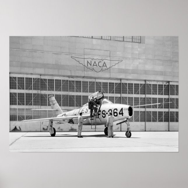 Affiche République F-84F sur la rampe à Moffett Field (Devant)
