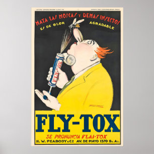 Affiche Répulsif anti-moustiques Fly-Tox Vintage Mauzan