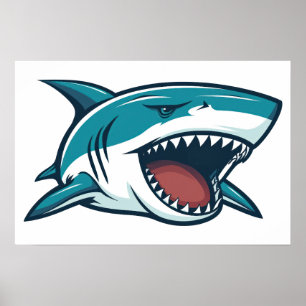 Affiche Requin à bouche ouverte Petite
