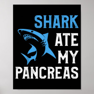 Affiche Requin A Mangé Le Pancréas Drôle T1d Diabétique De