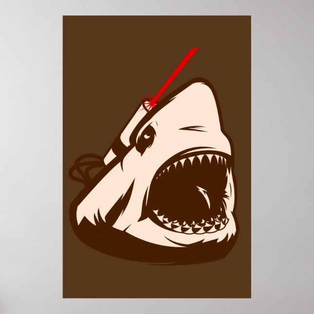 Affiche Requin avec un projecteur laser Frickin' (Devant)