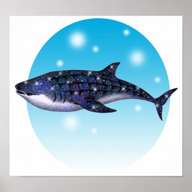Affiche Requin baleine orné d'étoiles. (Devant)