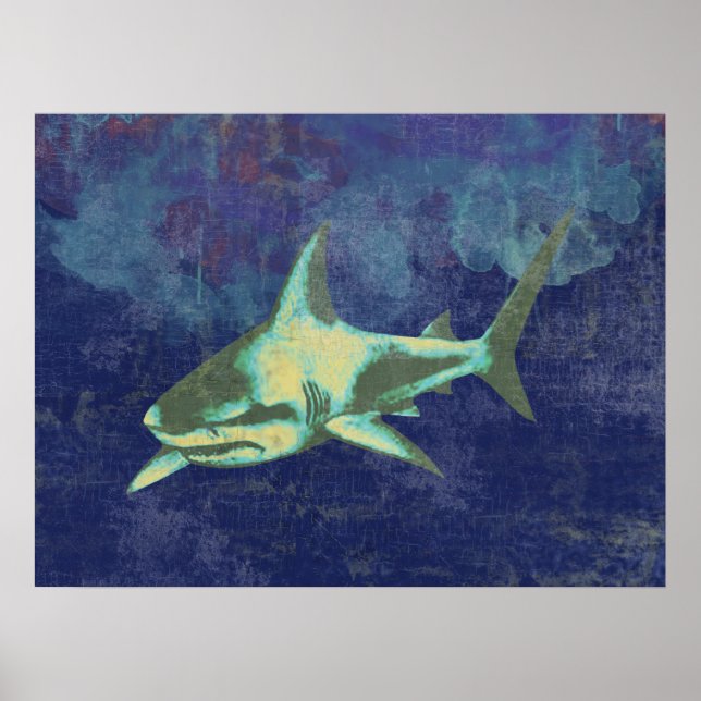 Affiche requin bleu désossé (Devant)