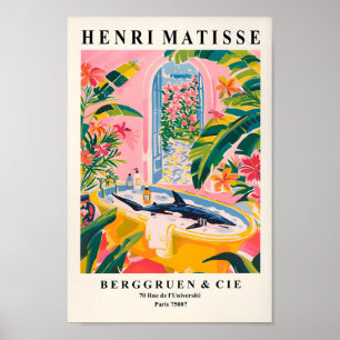 Affiche Requin Dans Baignoire Art Print, Funny Beach House