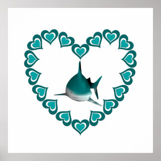 Affiche Requin dans le coeur