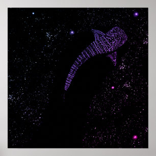 Affiche Requin de baleine spatiale