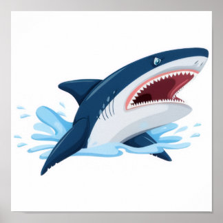 Affiche requin de dessin animé