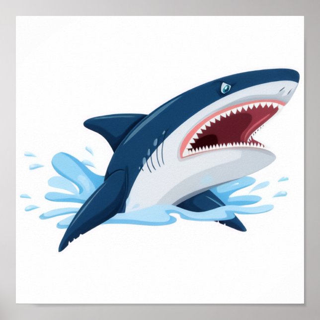 Affiche requin de dessin animé (Devant)
