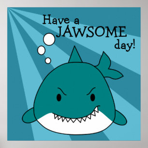 Affiche Requin de dessin animé : journée géniale