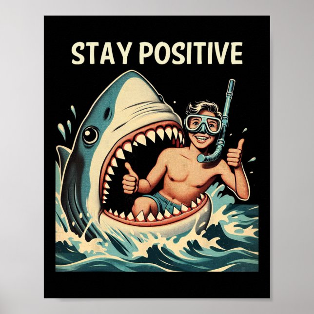 Affiche Requin drôle reste positif  (Devant)