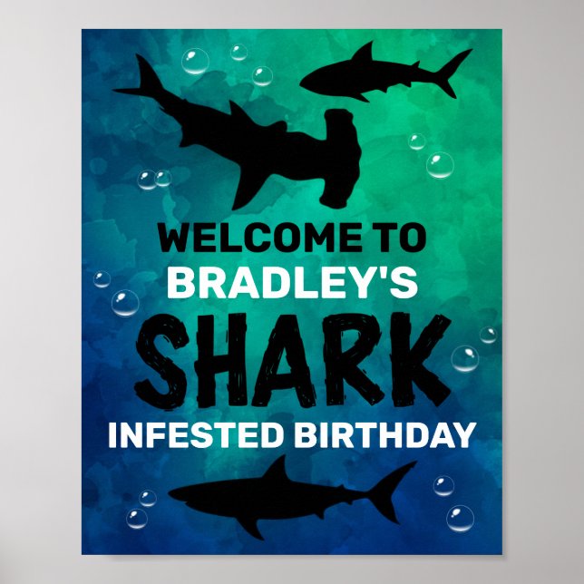 Affiche Requin infecté n'importe quel âge Anniversaire Aff (Devant)