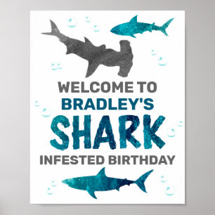 Affiche Requin infecté n'importe quel âge Anniversaire Aff