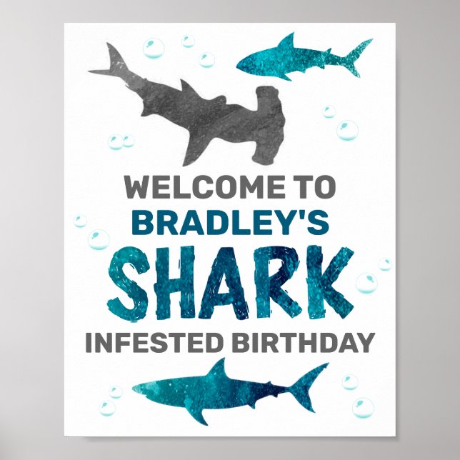 Affiche Requin infecté n'importe quel âge Anniversaire Aff (Devant)