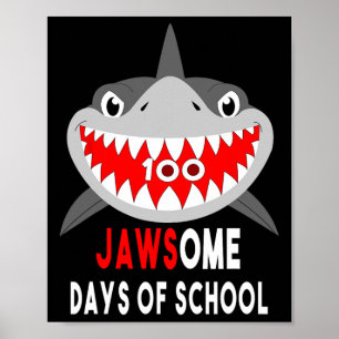 Affiche Requin Jawesome 100 Jours École Cadeau Mignon Drôl