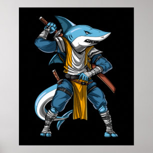 Affiche Requin Ninja Samurai