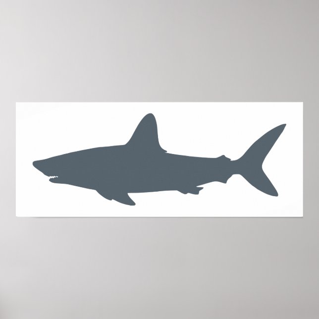 Affiche Requin par temps orageux et blanc (Devant)
