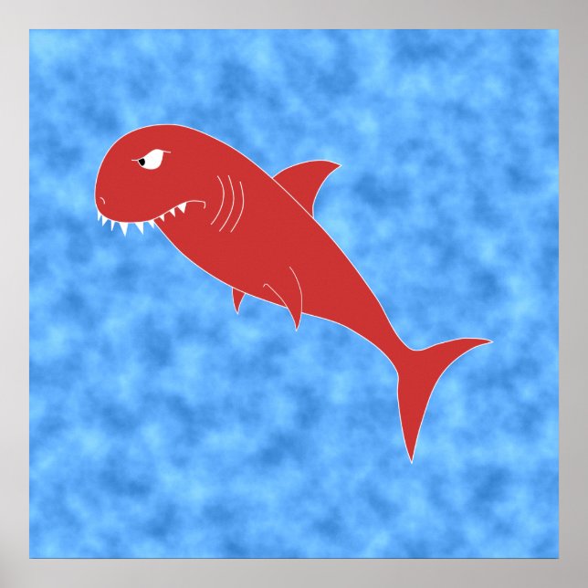 Affiche Requin rouge. (Devant)