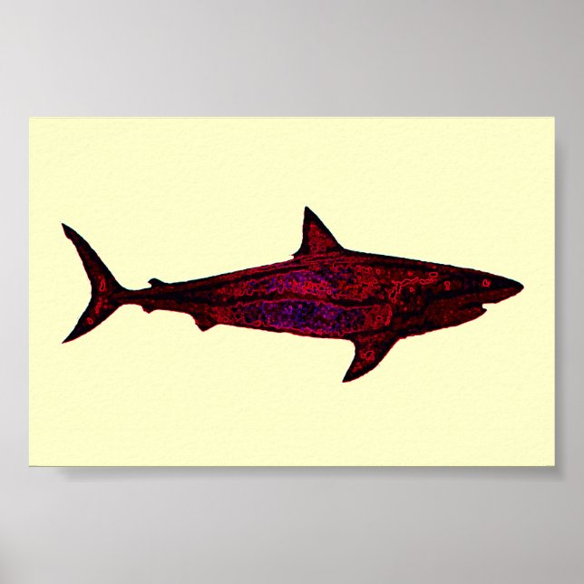 Affiche Requin sauvage pour murs (Devant)