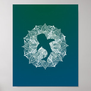 Affiche Requin Turquoise du Cercle de Mandala