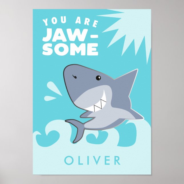 Affiche Requin You Are Jawsome Chambre de garçons (Devant)