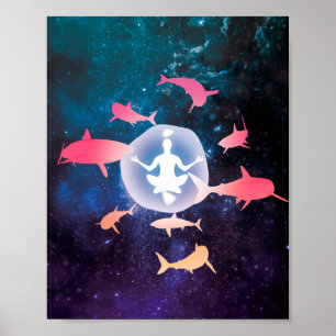 Affiche Requins spatiaux et art de la méditation