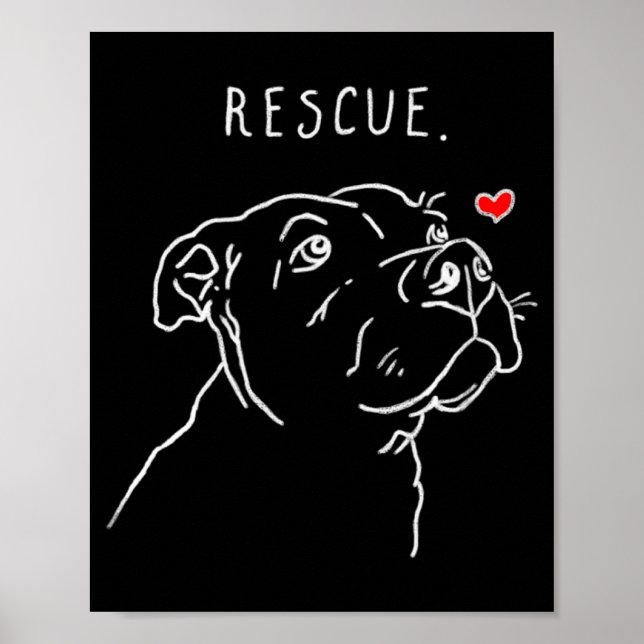 Affiche Rescue Dog Tbull Drawing Rescue Mom Adopt Dont  (Devant)