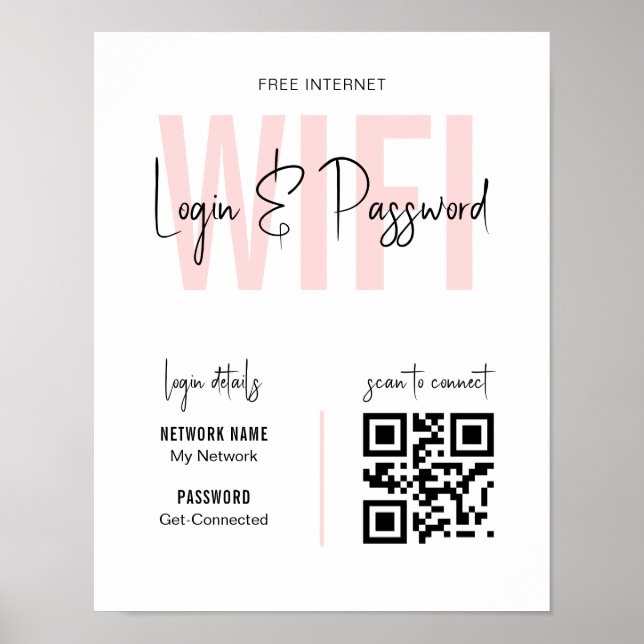Affiche Réseau Wi-Fi et mot de passe Business Retail (Devant)
