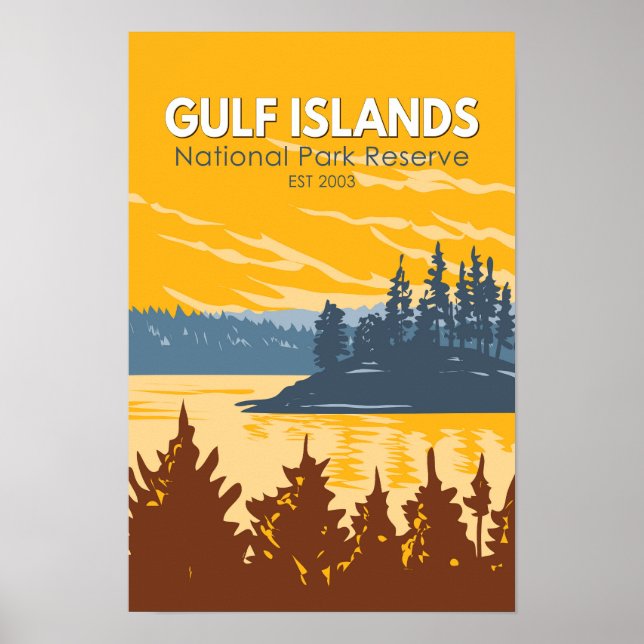 Affiche Réserve de parc national des Îles-Gulf Canada Vint (Devant)