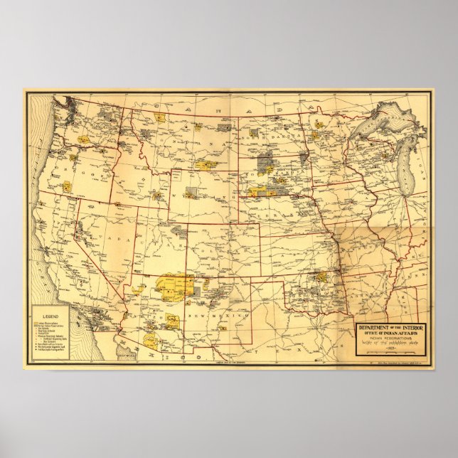 Affiche Réserve indienne à l'ouest du Mississippi (Devant)