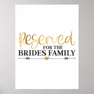 Affiche Réservé Pour La Famille Brides White Gold Mariage