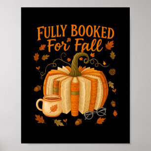 Affiche Réservé pour les livres d'automne Citrouille d'aut