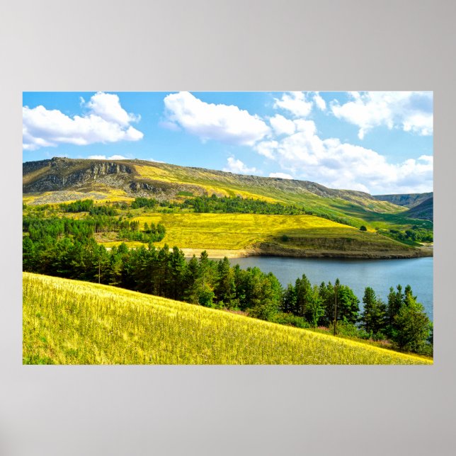 Affiche Réservoir Dovestone sous le soleil d'été (Devant)