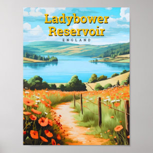 Affiche Réservoir Ladybower Derbyshire Angleterre Travel