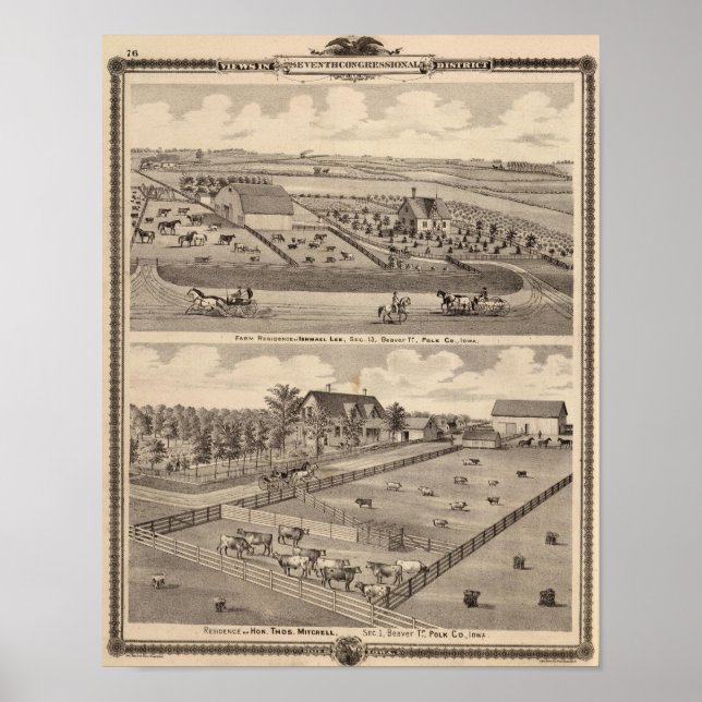 Affiche Résidence agricole de I Lee et résidence de T Mitc (Devant)