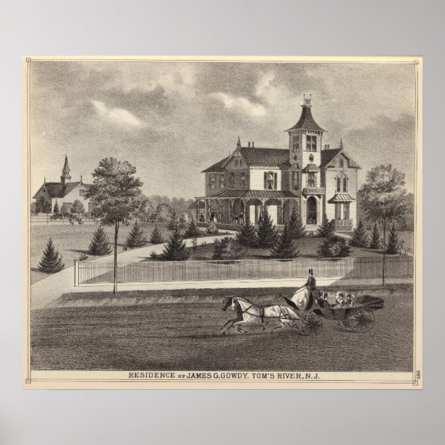 Affiche Résidence de James G Gowdy, Tom's River, NJ (Devant)