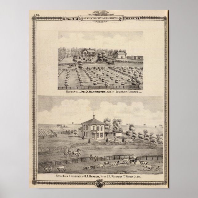 Affiche Résidences et ferme de Warrington (Devant)