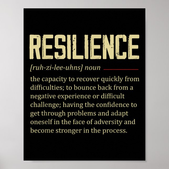 Affiche Resilience Definition Dictionary Vintage Motivatio (Devant)