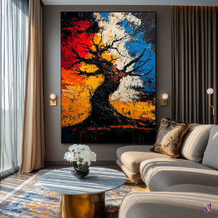 Affiche Résilience Tordue – Arbre Abstrait Expressionniste