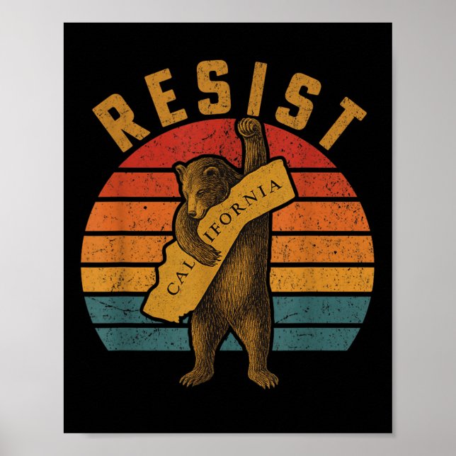 Affiche Resist California Bear  (Devant)