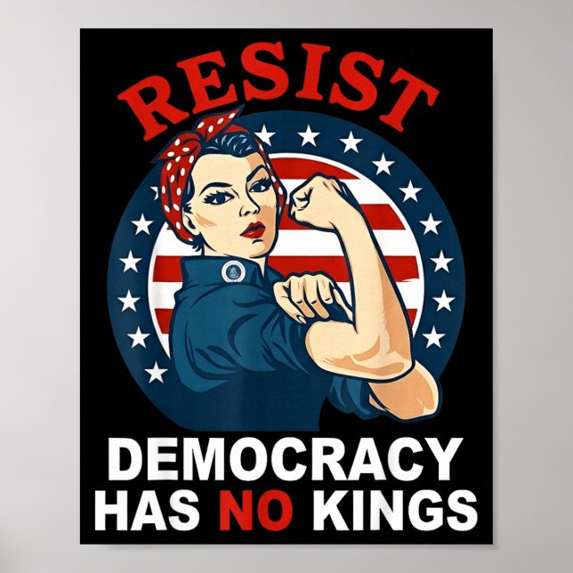 Affiche Resist democracy has kings woman's girl america (Devant)