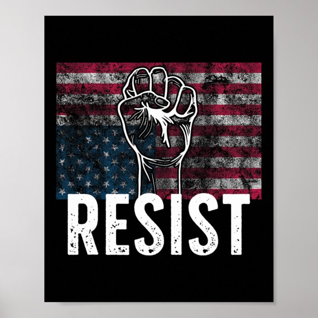 Affiche Resist Distressed Upside Down American Flag Usa  (Devant)