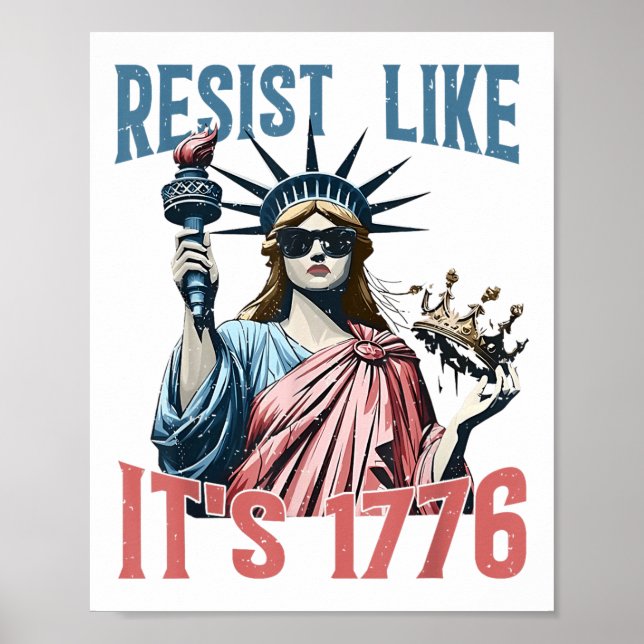 Affiche Resist Like Its 1776 No Kings Liberty Statue 4th O (Devant)