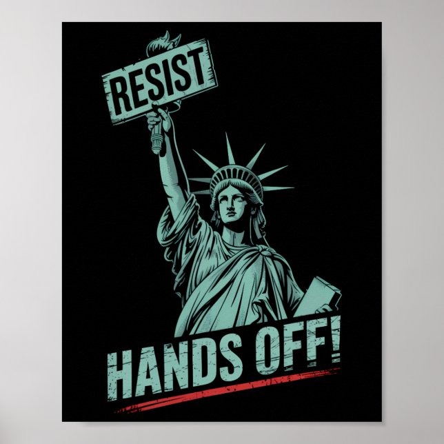 Affiche Resist –protest Hands Off Statue Of Liberty Protes (Devant)