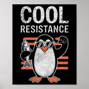 Affiche Résistance Cool subtile Tarifs de pingouin protest
