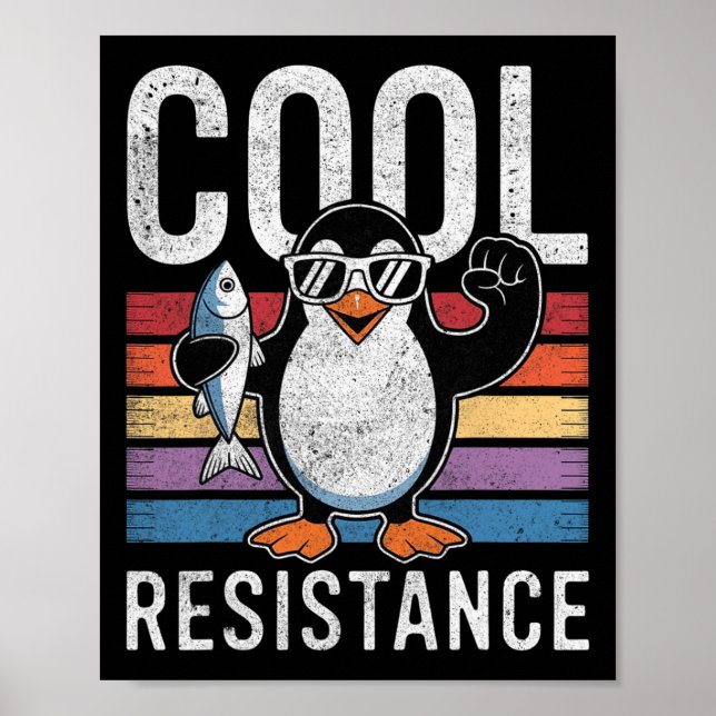 Affiche Résistance Cool subtile Tarifs de pingouin protest (Devant)