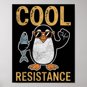 Affiche Résistance Cool subtile Tarifs de pingouin protest
